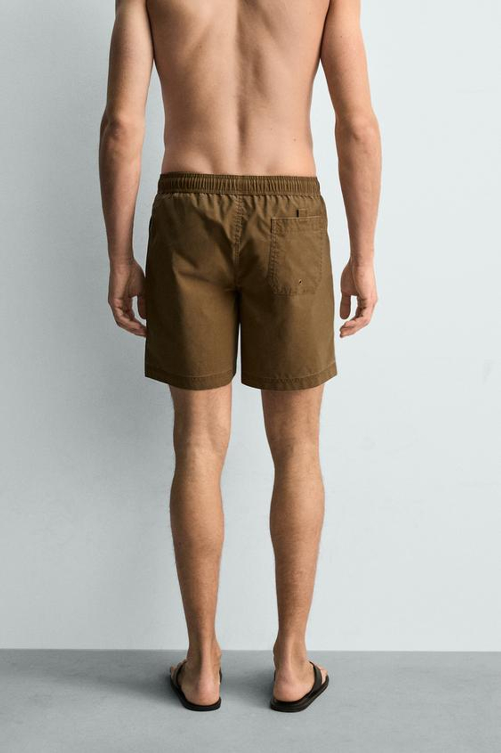 ZARA ДЛИННЫЕ ПЛАВКИ В ПОЛОСКУ С ЭФФЕКТОМ ПОТЕРТОСТИ, СВЕТЛО-КОРИЧНЕВЫЙ