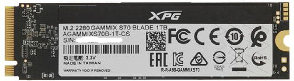 Накопитель SSD M.2 2280 ADATA AGAMMIXS70B-1T-CS 1000 ГБ