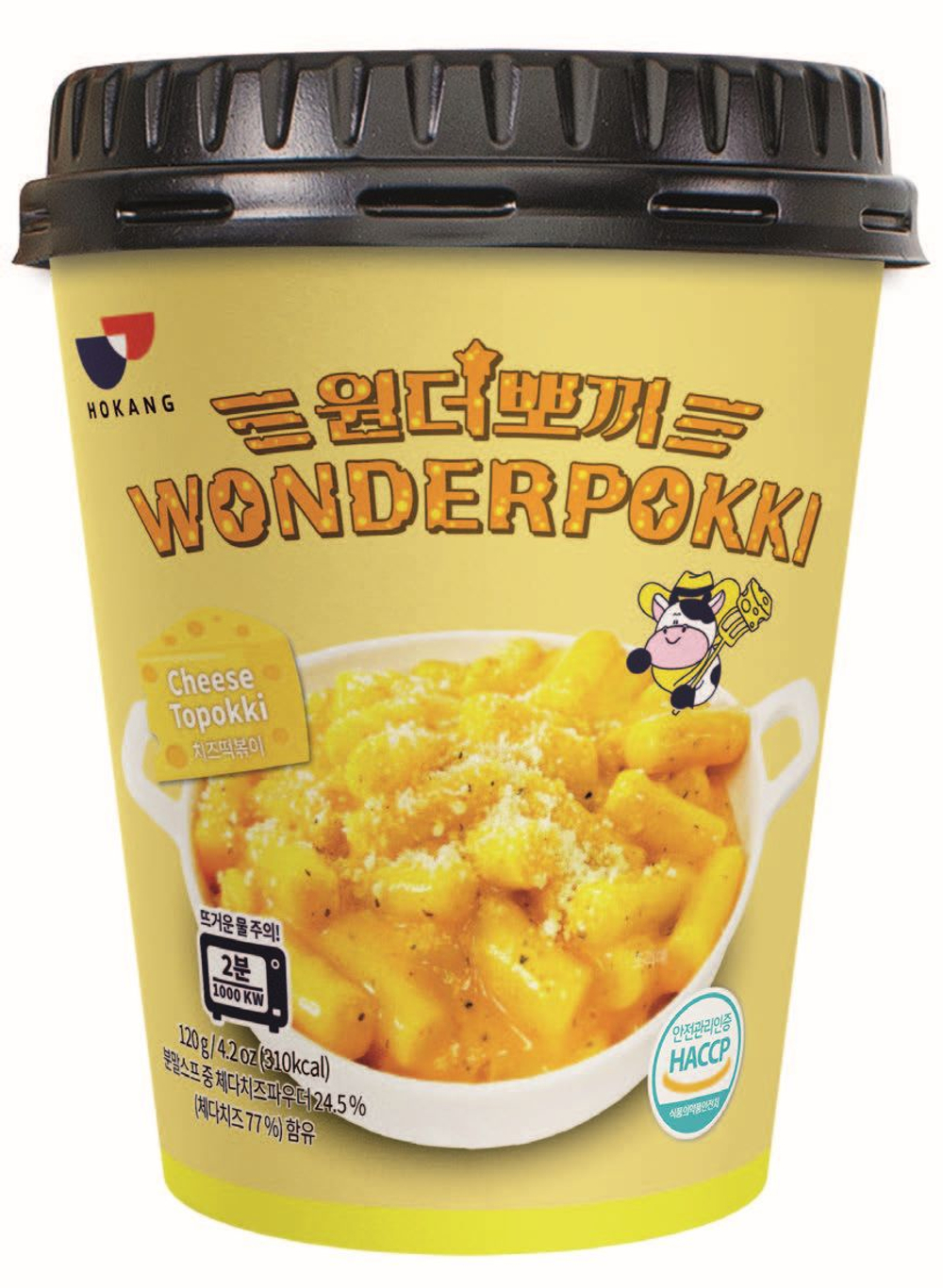 Рисовые палочки токпокки Wonderpokki, под соусом Сыра, 120 гр, корейская еда быстрого приготовления