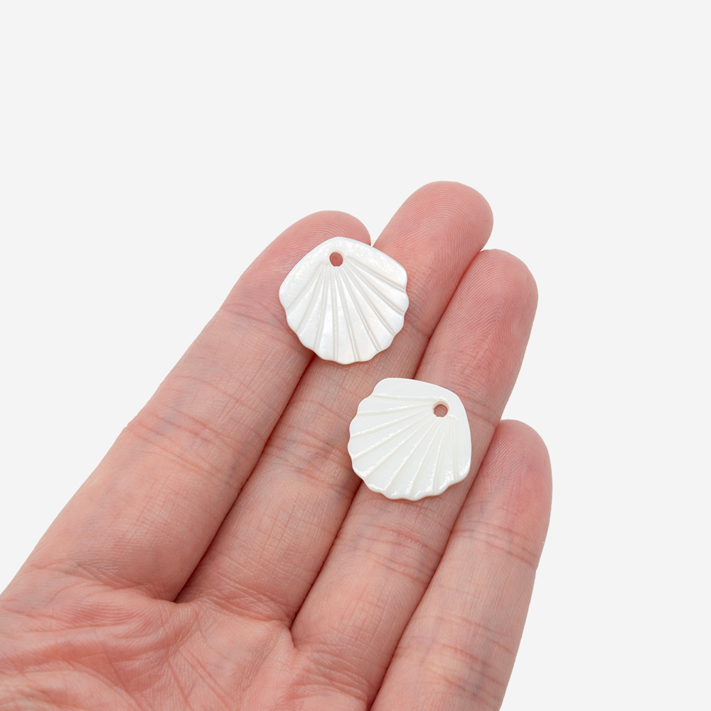 Ракушка из белого перламутра речных ракушек, 17мм