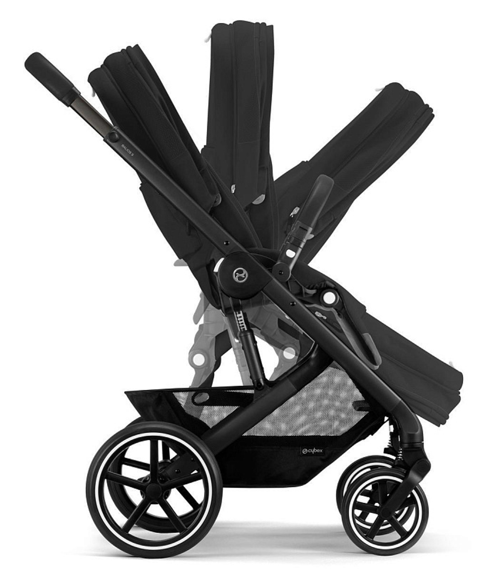 Детская коляска Cybex Balios S Lux BLK Aton B2 i-Size 3 в 1 Moon Black с дождевиком/Volcano Black