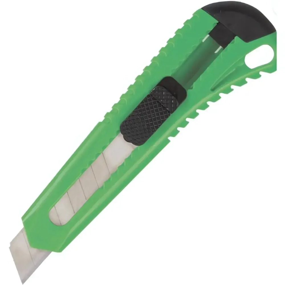 Нож канцелярский лезвие 18мм Brauberg фиксатор Ассорти с европодвесом (20/60)