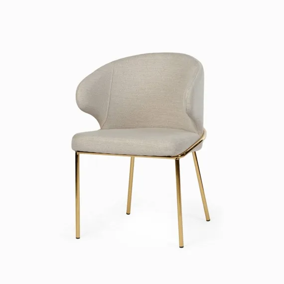 Стул Silva, светло-бежевый, золотые ножки