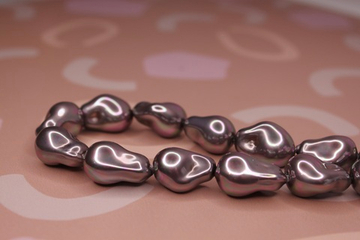 Бусина майорка темно-серая 22х15 мм