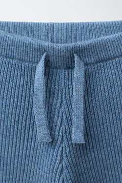 ZARA ТРИКОТАЖНЫЕ БРЮКИ-ДЖОГГЕРЫ, СИНИЙ