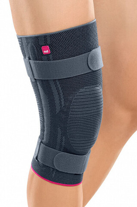 Бандаж коленный с силиконовым пателлярным кольцом и ремнями GENUMEDI PLUS - серый