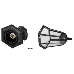 Светильник уличный настенный ЭРА «Веледа» GBW-104-1-BL-0360 230В Е27 IP54 чёрный вниз | Садово-парковые светильники