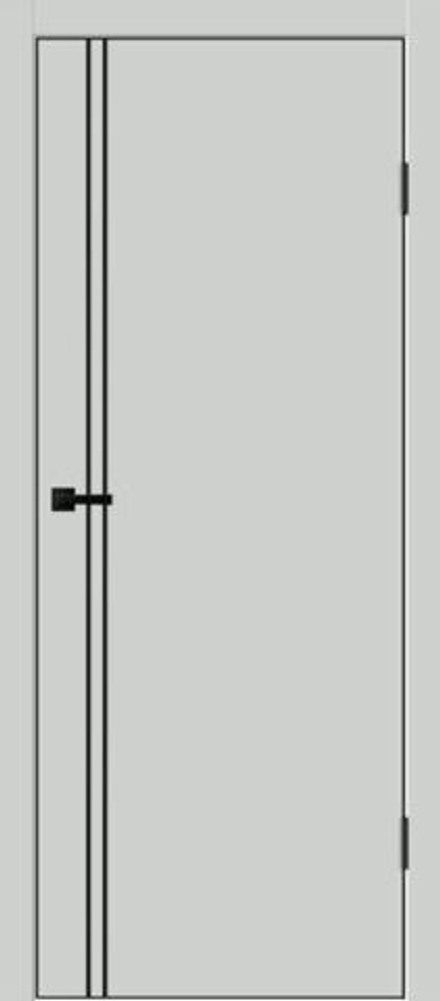 Межкомнатная дверь Velldoris Galant М2 PG (кромка ABS черная, молдинг черный) Доломит