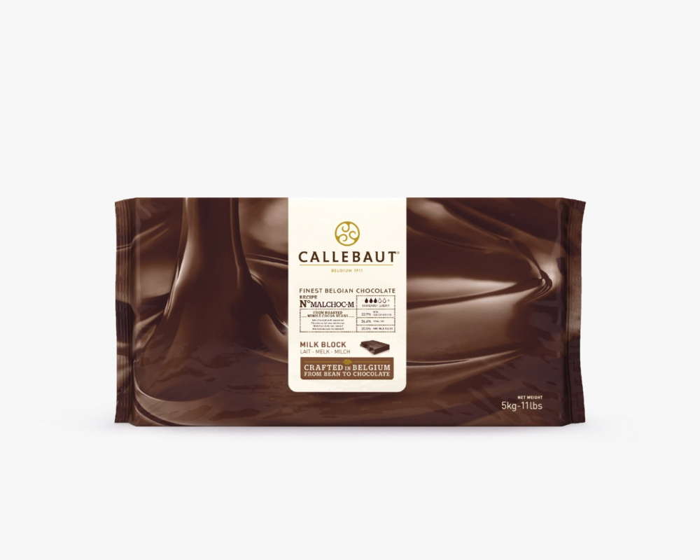 Шоколад Callebaut Молочный Без сахара 33.6% (Плита 5 кг.)