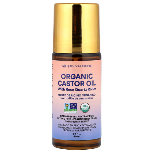 Queen of the Thrones, Органическое касторовое масло с розовым кварцем, 50 мл (1,7 жидк. Унции)