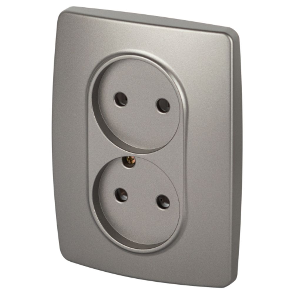 Розетка ЭРА Серия 12 12-2107-16 , 2X2P, 16А-250В, титан