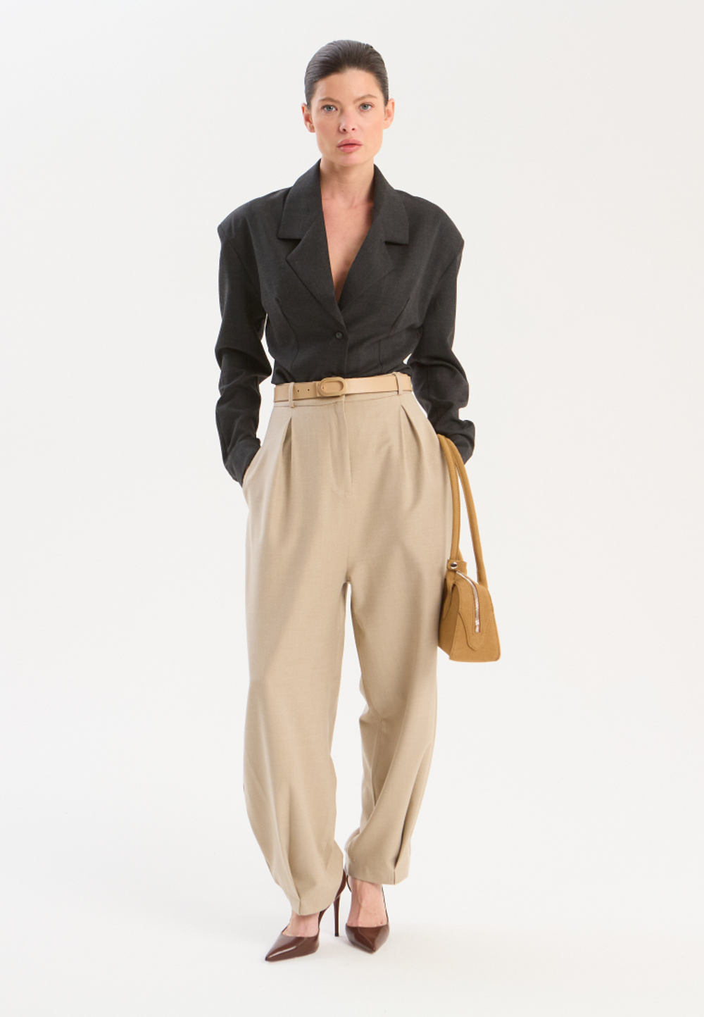 Рубашка жакетного типа из смесовой шерсти