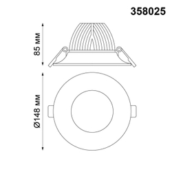 358025 SPOT NT19 464 белый Встраиваемый светильник IP20 LED 4100К 20W 220V GLOK