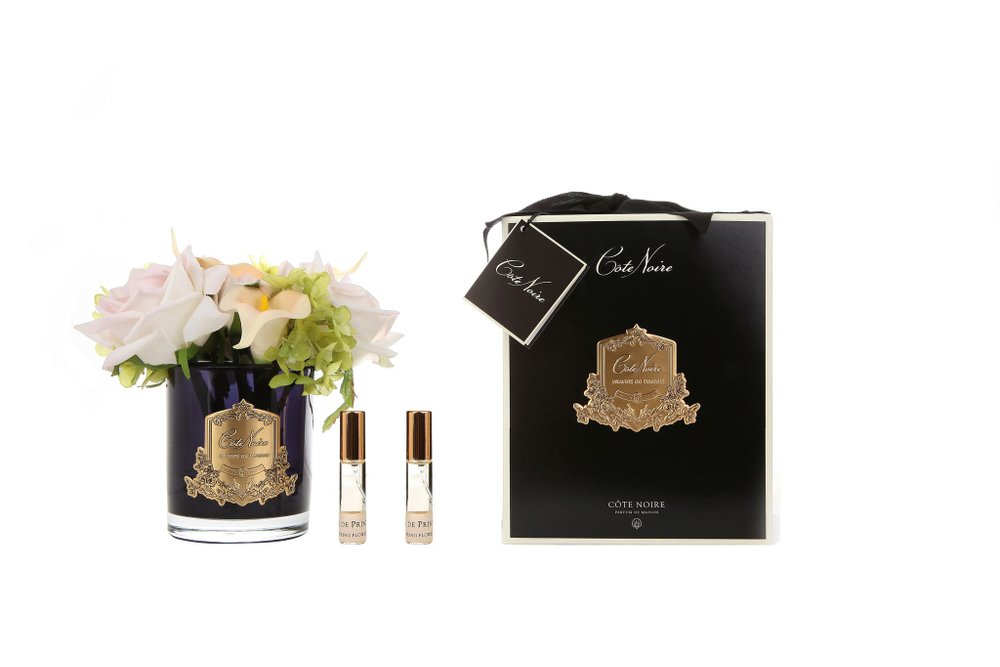 Букет роз ароматизированный в черной вазе и 2 спрея 21х17х17 Cote Noire Spring Posie