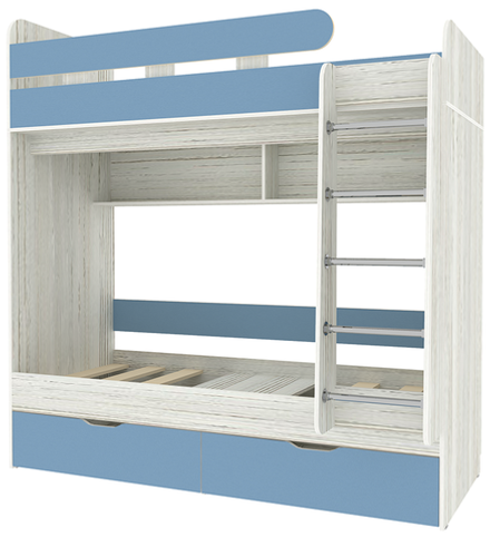 Двухъярусная кровать КарИВи Юниор 5 80x160 Винтерберг Светло-синий, голубой