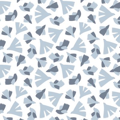 Голубые птички на белом