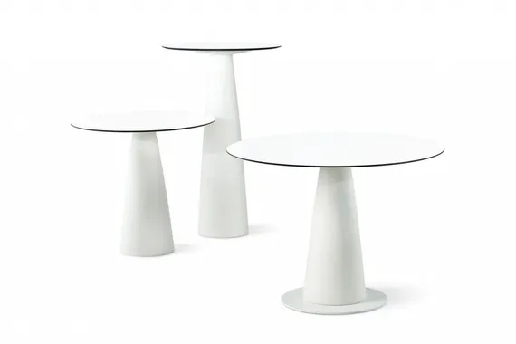 Стол из HPL пластика барный светящийся Hopla Lighting, белый