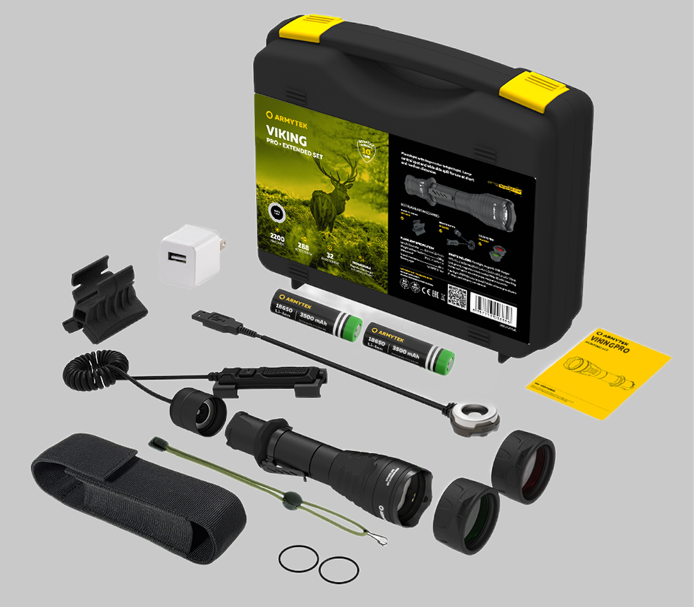 Фонарь тактический подствольный Armytek Viking Pro Magnet USB Extended Set F07702C (комплект)
