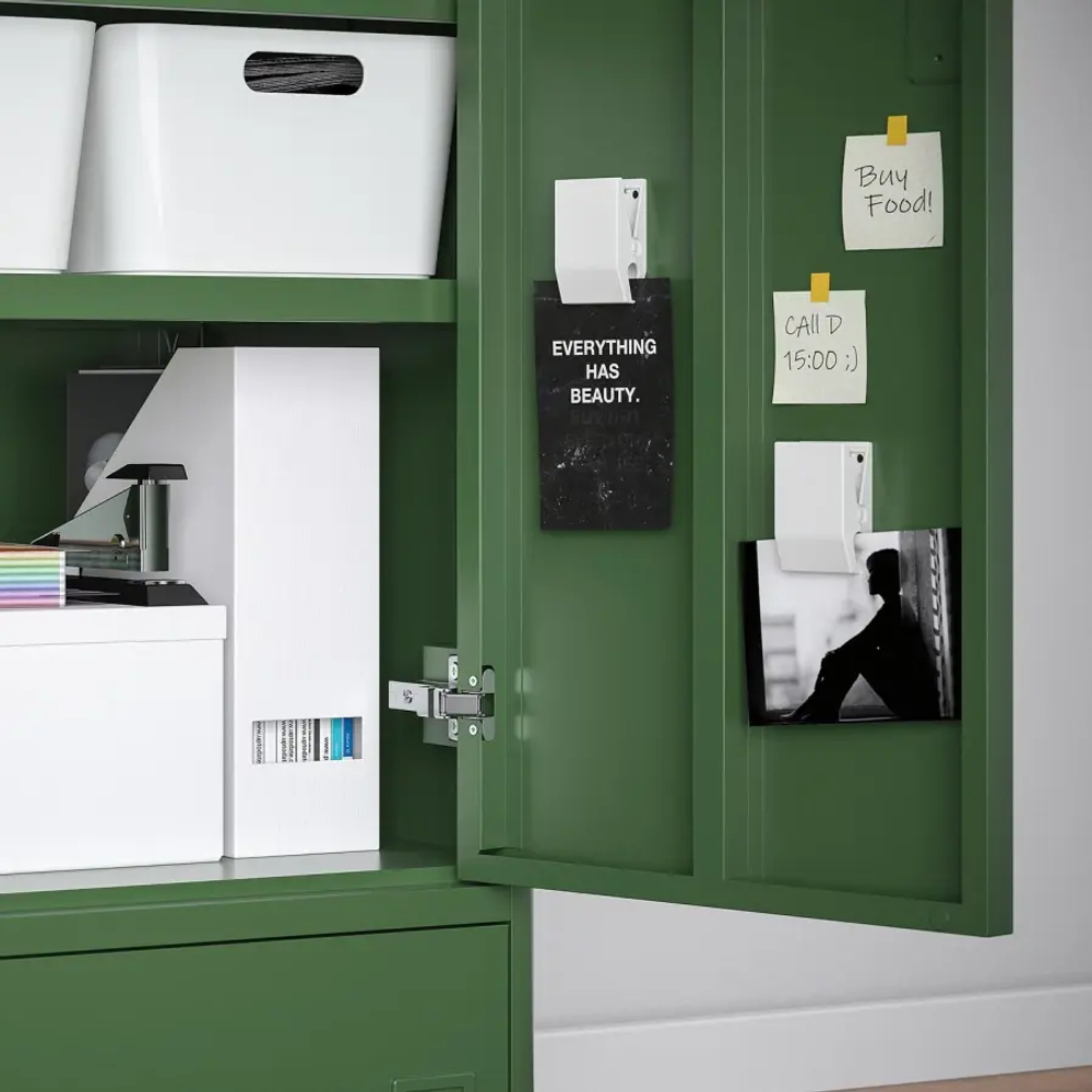 Шкаф с дверцами и ящиками - IKEA IDÅSEN/IDASEN/ИДОСЕН ИКЕА, 119х47х80 см, зеленый