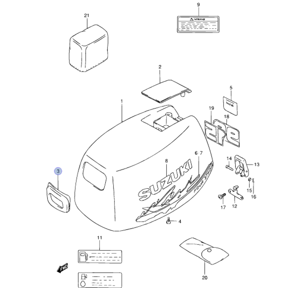 Резинка уплотнительная Suzuki 61622-93E02-000