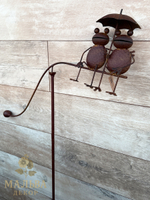 Декор балансир "Лягушки под зонтом" для сада 64x10,5x135 см от CAMPO Home & Garden