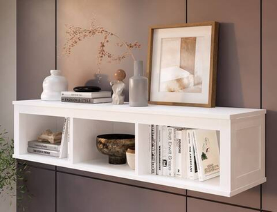 Полка навесная с 3 секциями Хемнэс/Кымор, 148х34х37 см, белый