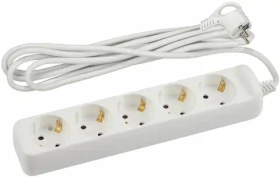 Удлинитель электрич. ЭРА U-5e-5m-3x1,5 с заземлением 5 розеток 5м ПВС 3x1,5мм2 16А Б0044039