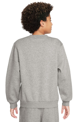 Детская теннисная толстовка Nike Kids Sportswear Club Fleece - dark grey heather/white