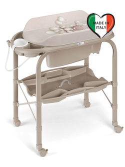 Пеленальный стол с ванночкой CAM Cambio 261 бежевый с мишкой