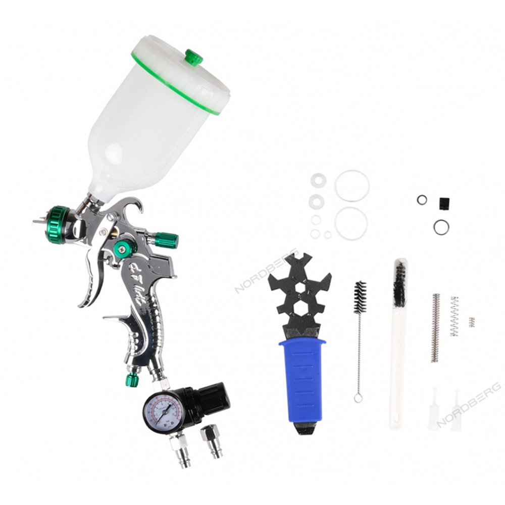 NORDBERG (NP7117) Краскопульт HVLP с верхним баком, сопло 1.7 мм, в коробке