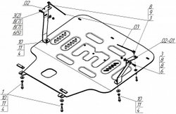 Защита картера двигателя, КПП. 5 мм, Алюминий. для Ford Puma ST 2020-2024, Motodor.30715