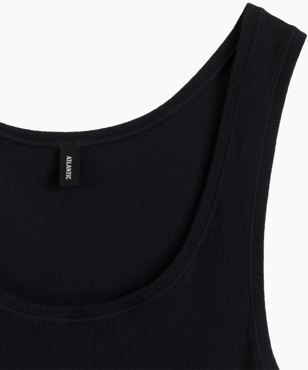 Майка женская Atlantic, 1 шт. в уп., хлопок, черная, LV-003