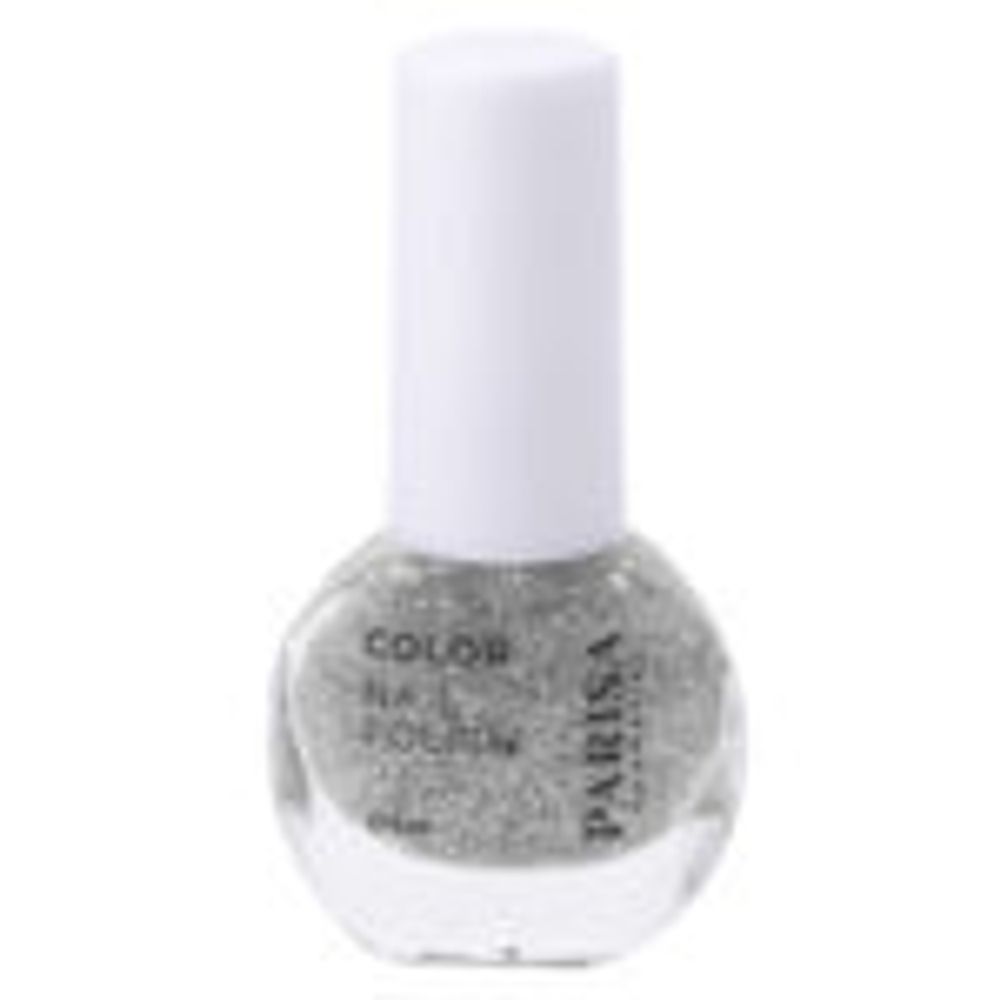 Parisa Лак для ногтей Color Nail Polish, с глиттером, тон №GL03, Серебристый снег, 6 мл