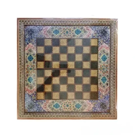 Шахматы и нарды хатам кари 856 премиум ручная работа с перламутром и золотом Иран