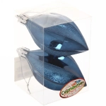 Ёлочные игрушки «Таинственное очарование» Капля 8 см (набор 2шт), сапфир