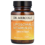 Dr. Mercola, липосомальный витамин D3, 125 мкг (5000 МЕ), 90 капсул