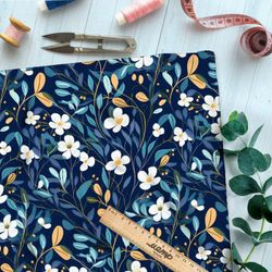 Ткань премиум габардин цветочная сюита