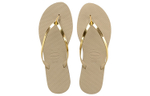 Havaianas Rubber Sole Metal Flip Flops Women"s Light Brown