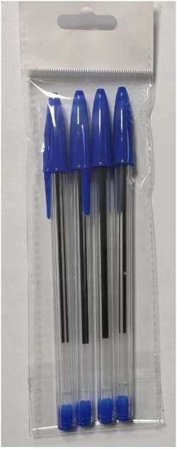 Набор из 4-х шариковых ручек школьный,  цвет чернил синий