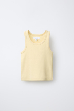 ZARA ТОП В РУБЧИК, ЖЕЛТЫЙ