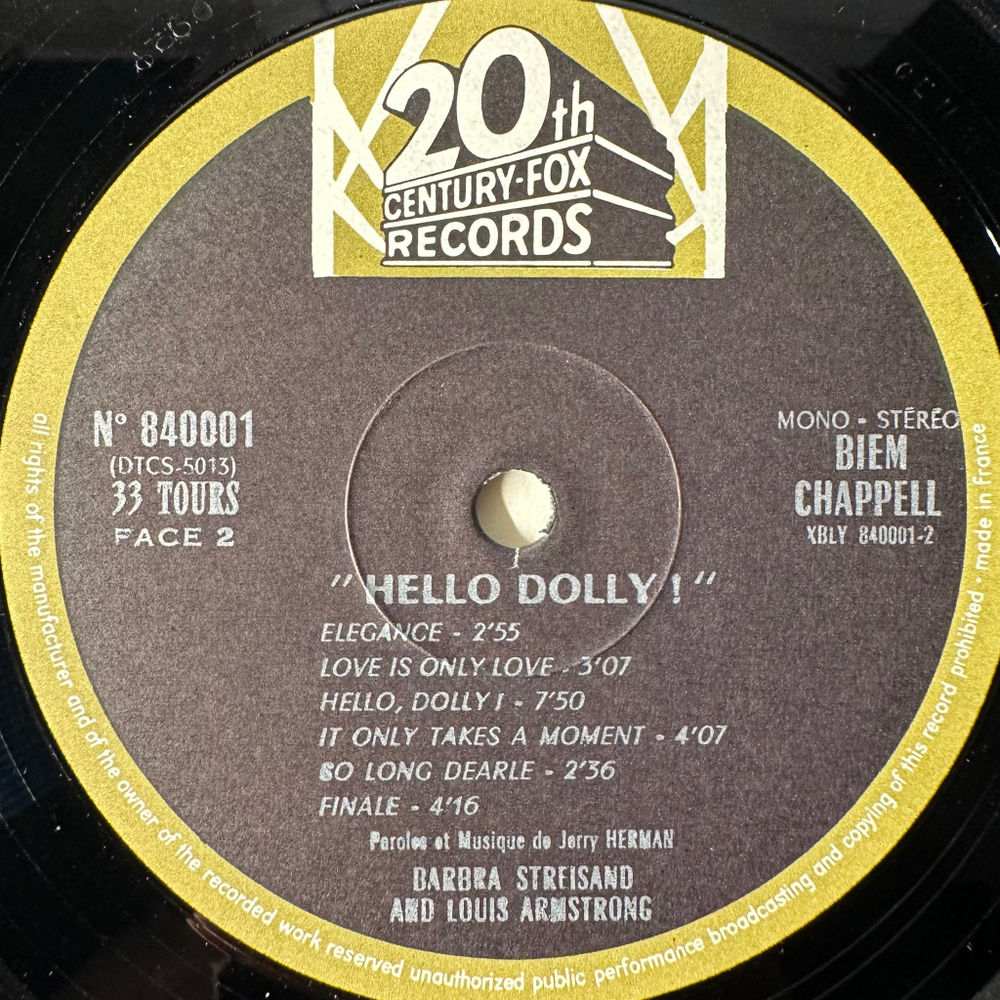 Hello Dolly - Original Motion Picture Soundtrack (Франция 1969г.)