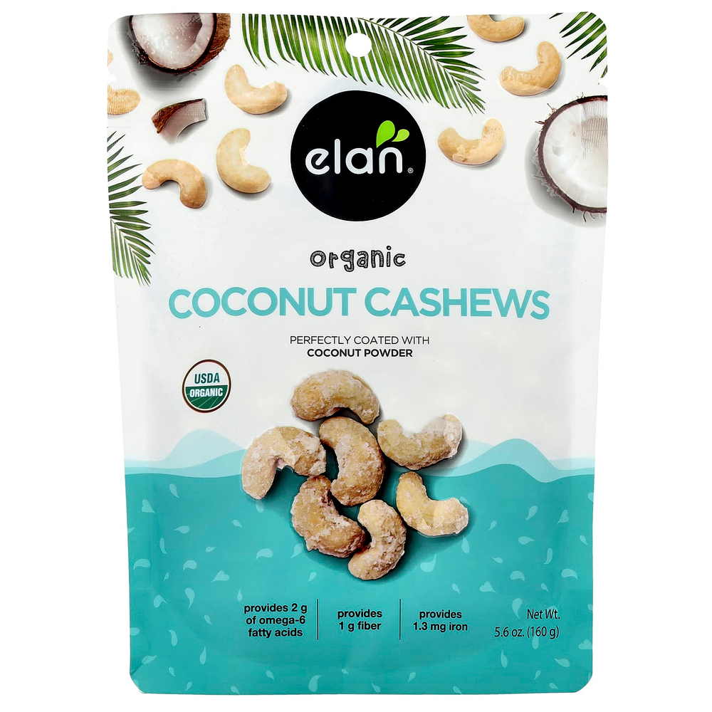 Elan, Органические кокосовые кешью, 160 г (5,6 унции)