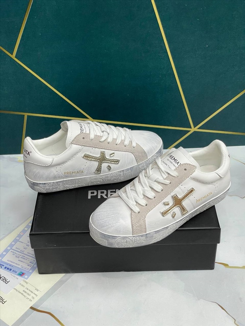 Premiata 483 Print Edition Beige