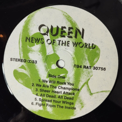 Винтажная виниловая пластинка LP Queen News Of The World (Россия 1994) We Will Rock You