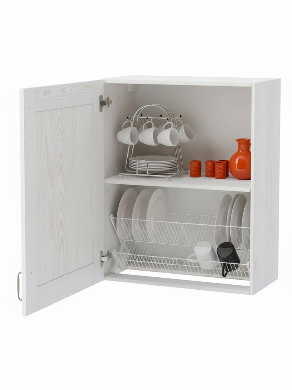Кухонный модуль, 60х32х75, Стокгольм Светлый, навесной, для сушки посуды, из массива дерева, белый, Dipriz