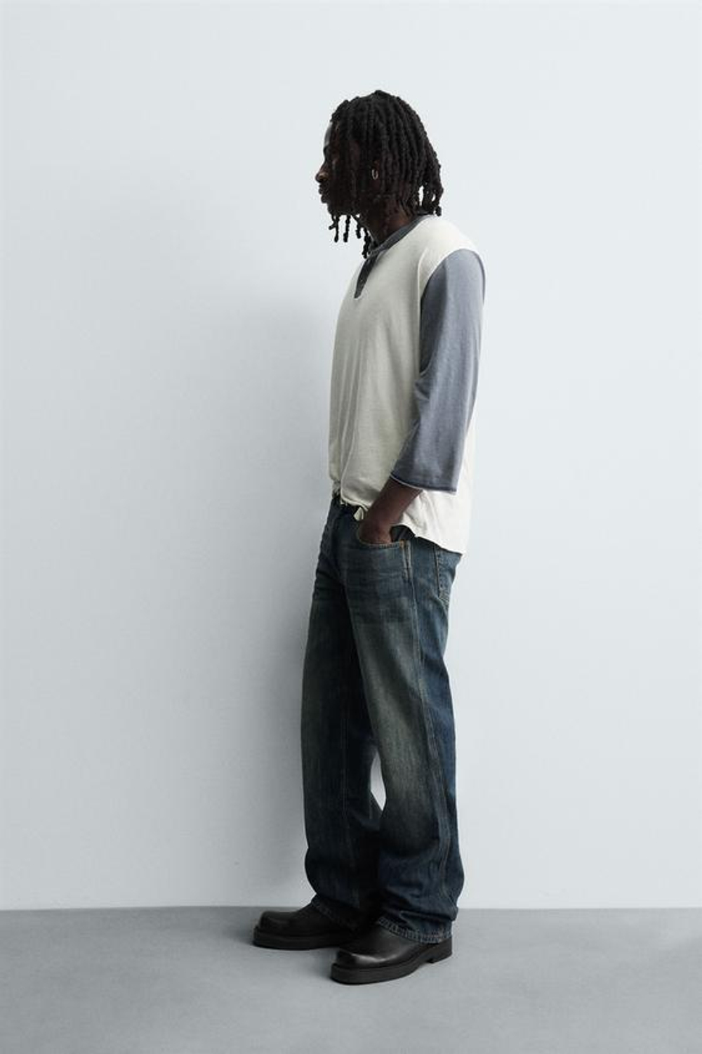 ZARA ДЖИНСЫ FLARE FIT С ЗАНИЖЕННОЙ ТАЛИЕЙ, ЗЕЛЕНОВАТО-СИНИЙ