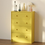 Желтый деревянный комод Раст с 4 ящиками для хранения вещей и игрушек с органайзерами, из массива сосны
