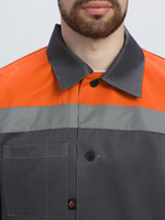 Костюм Лигор-1 СОП (тк.Смесовая,210) брюки, т.серый/оранжевый