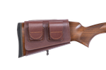 Патронташ на приклад с чехлом под зап.магазин 3-5п кал.22WMR,22LR / кожа / коричневый