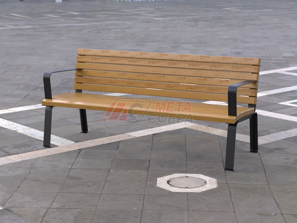 Скамейка Мадрид с подлокотниками